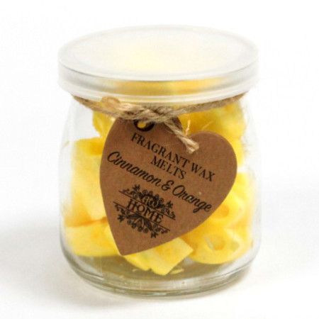 Pot de cire de soja fondante - Cannelle et orange