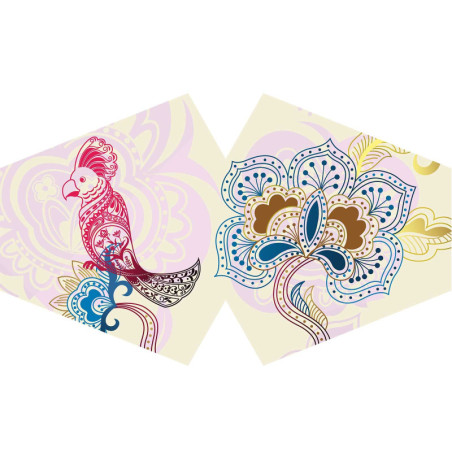 Masque réutilisable tendance - Mandala Perroquet (adulte)