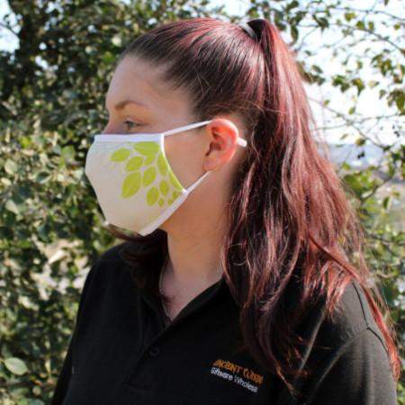 Masque réutilisable tendance - Feuilles vertes (adulte)