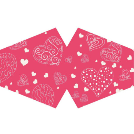 Masque réutilisable tendance - Cœur roses (adulte)