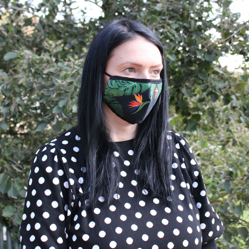 Masque réutilisable tendance et Jungle verte (adulte)