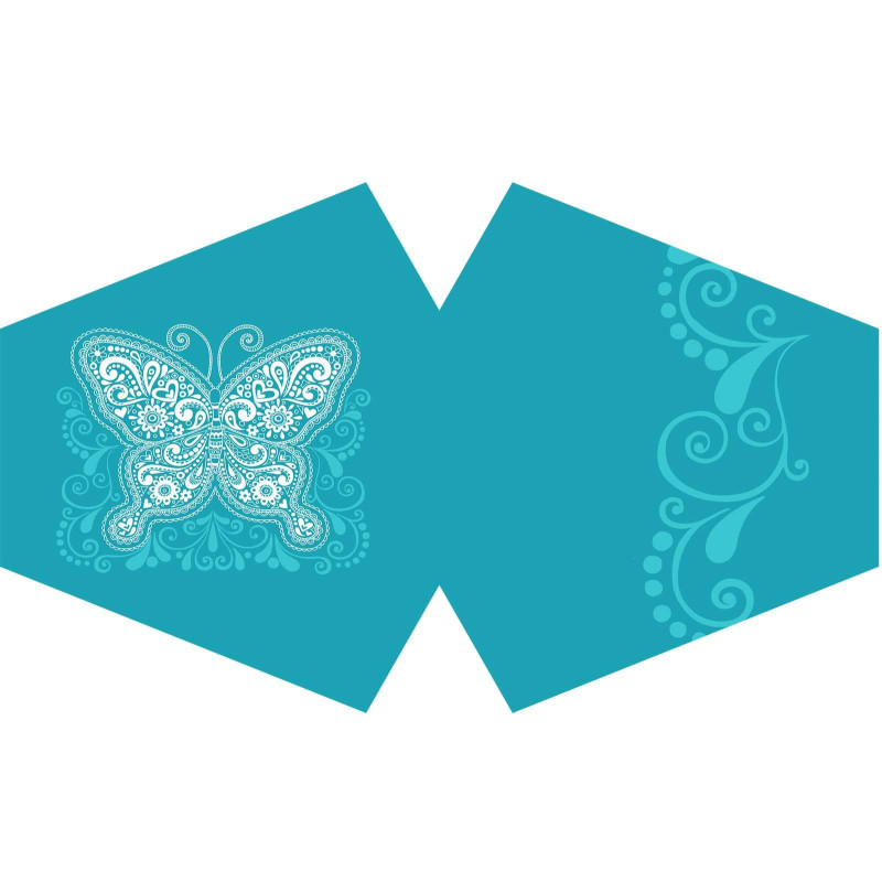 Masque réutilisable tendance - Papillon bleu (adulte)