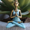 Figurine Yoga Lady - Bronze et Turquoise 24 cm