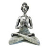 Figurine Yoga Lady - Argent et Blanc 24 cm
