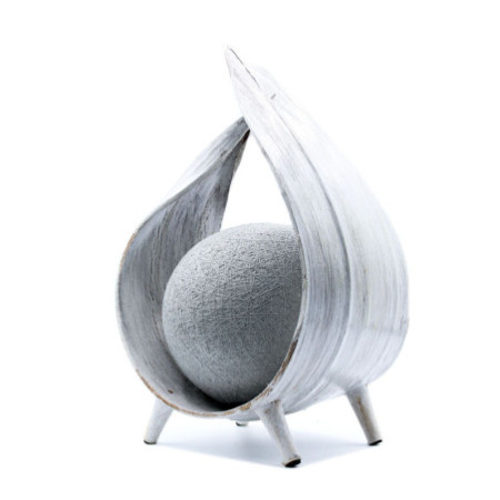 Lampe en noix de coco naturelle - Enveloppe blanchie à la chaux