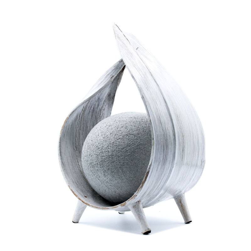 Lampe en noix de coco naturelle - Enveloppe blanchie à la chaux