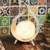 Lampe en noix de coco naturelle - Enveloppe blanchie à la chaux
