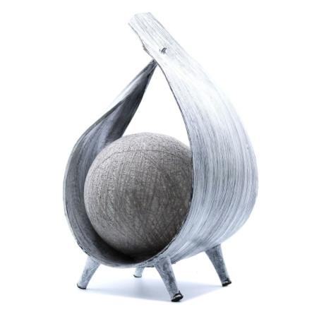 Lampe en noix de coco naturelle - Revêtement gris délavé