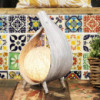 Lampe en noix de coco naturelle - Revêtement gris délavé