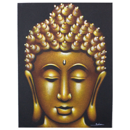 Peinture Bouddha - Finition sable doré