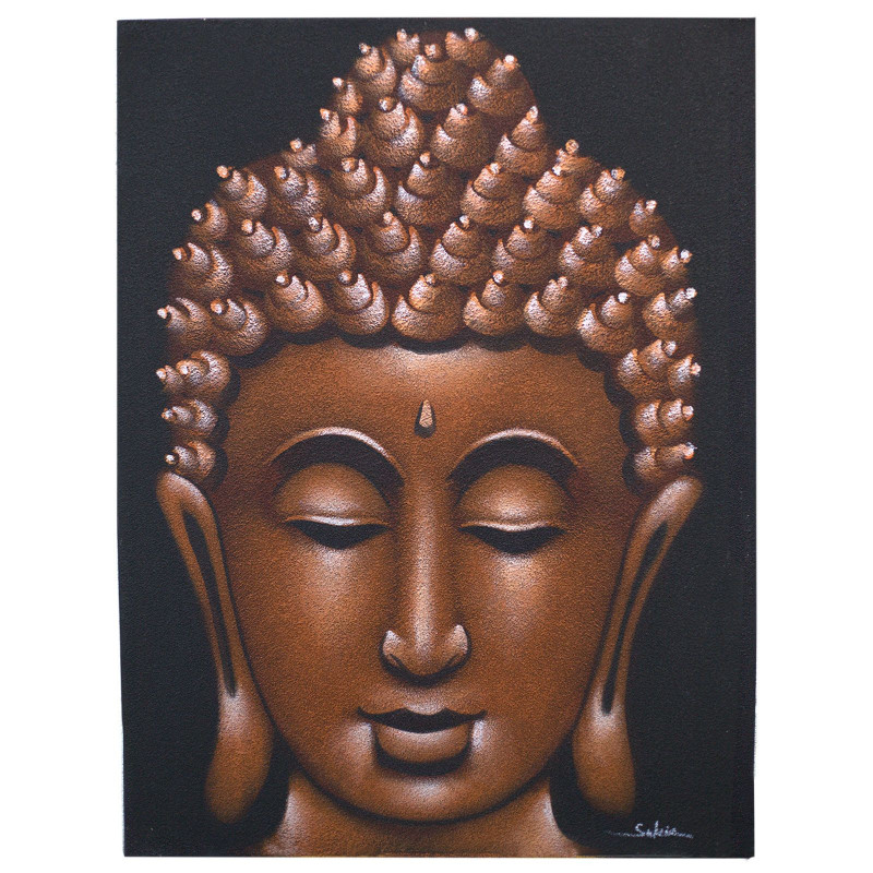 Peinture Bouddha - Finition sable cuivré