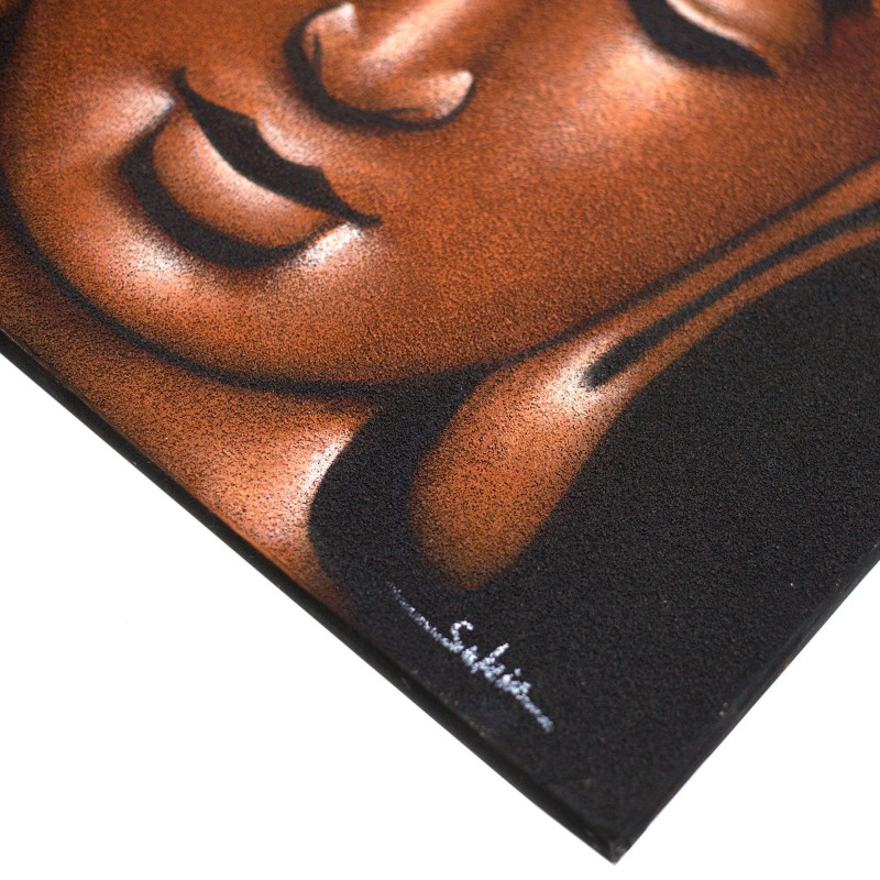 Peinture Bouddha - Finition sable cuivré
