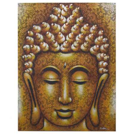 Peinture de Bouddha - Détail de brocart doré
