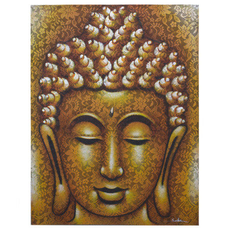 Peinture de Bouddha - Détail de brocart doré