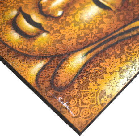 Peinture de Bouddha - Détail de brocart doré