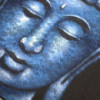 Peinture de Bouddha - Détail du brocart bleu