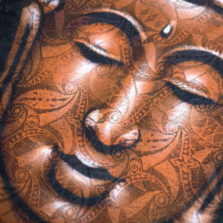 Peinture de Bouddha - Détail du brocart de cuivre