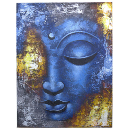 Peinture de Bouddha - Visage bleu abstrait