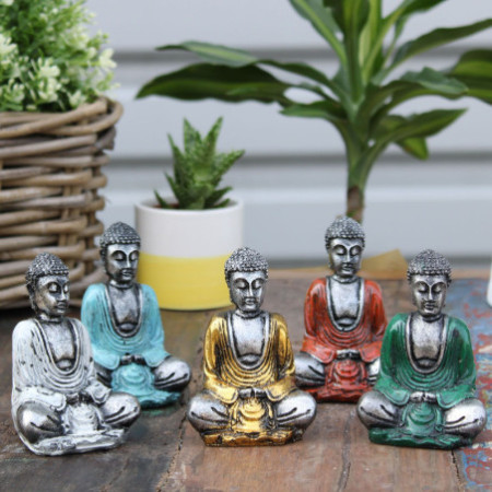 Mini Bouddha argenté (couleurs assorties)