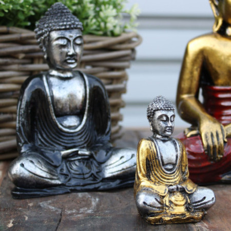 Mini Bouddha argenté (couleurs assorties)