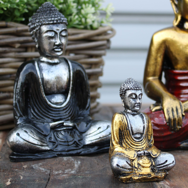 Mini Bouddha argenté (couleurs assorties)