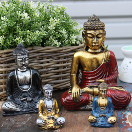 Bouddha rouge et or - Moyen