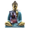 Bouddha bleu sarcelle et or - Moyen