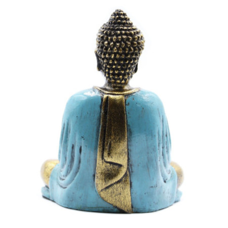 Bouddha bleu sarcelle et or - Moyen