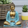 Bouddha bleu sarcelle et or - Moyen