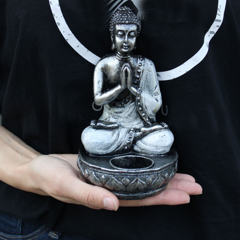 Bouddha bleu sarcelle et or - Moyen