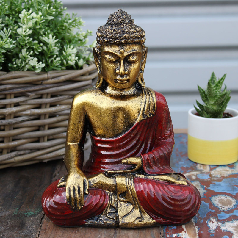 Bouddha rouge et or - Grand