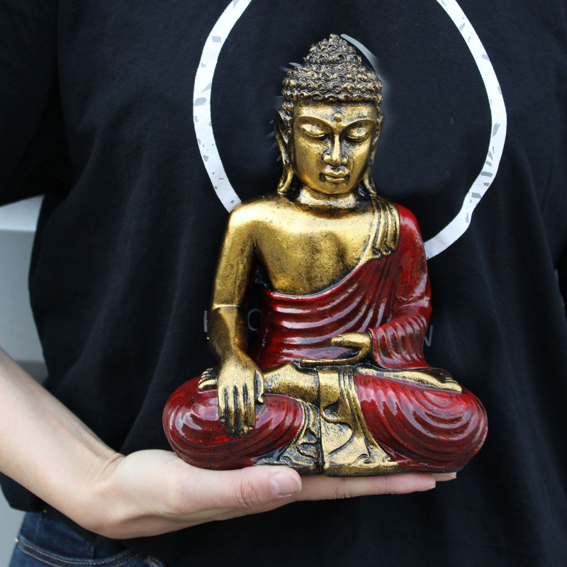 Bouddha rouge et or - Grand