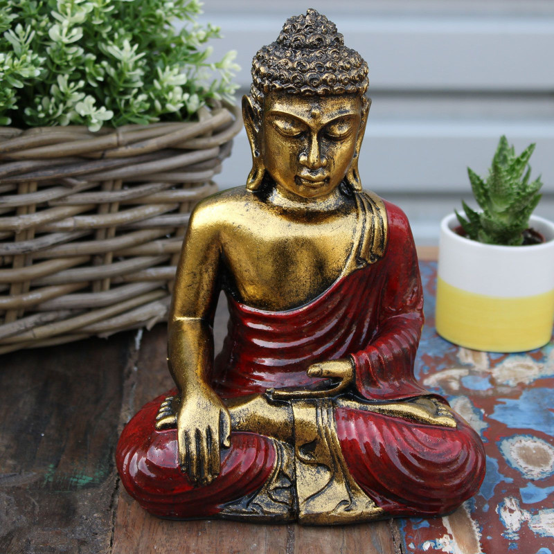 Bouddha rouge et or - Grand