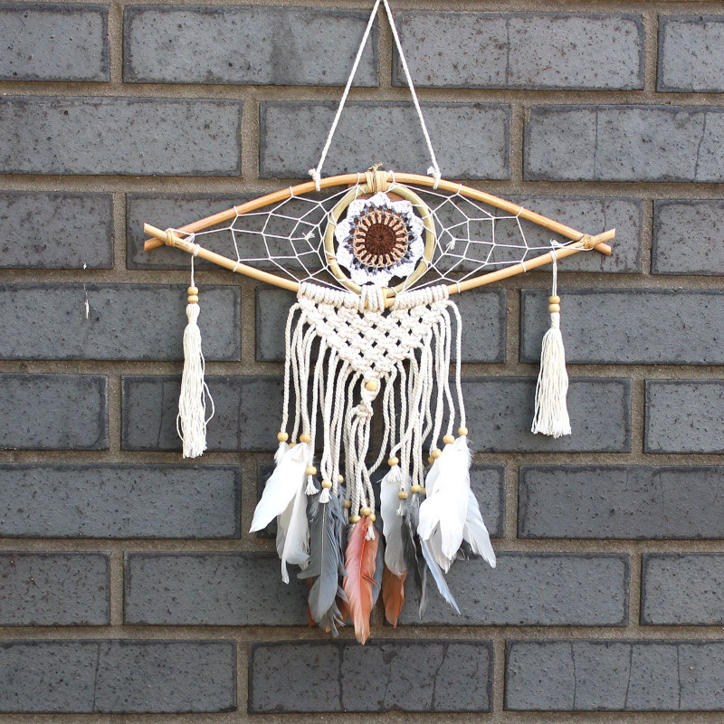 Capteur de rêves de protection - Petit œil en macramé, couleurs assorties