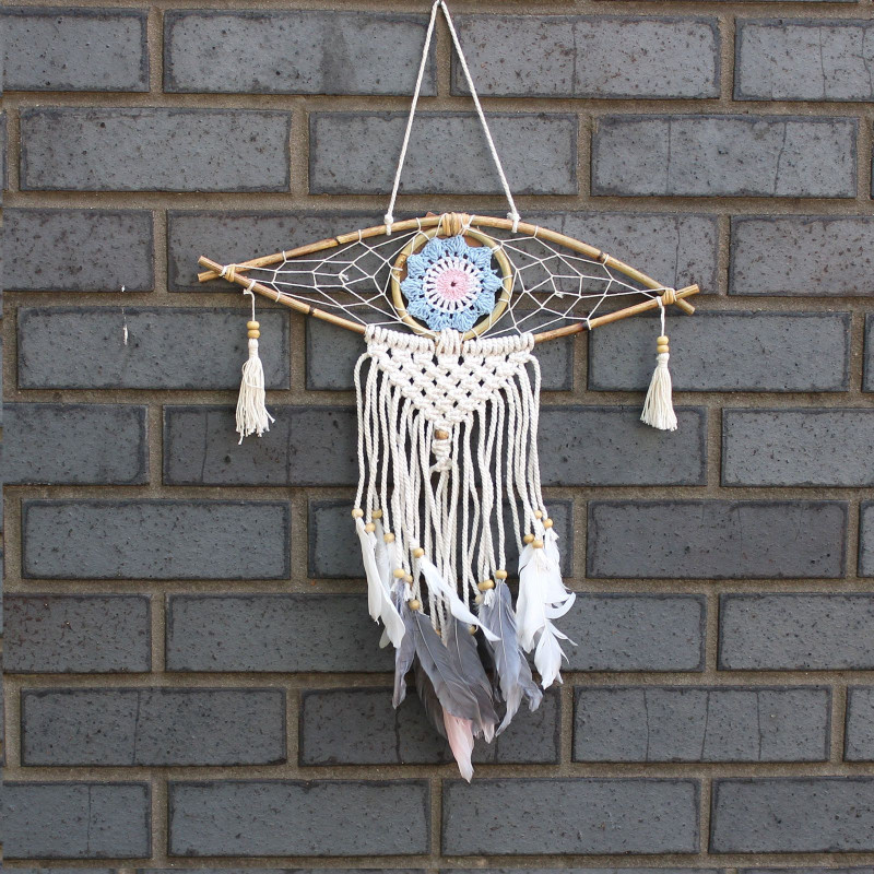 Capteur de rêves de protection - Petit œil en macramé, couleurs assorties
