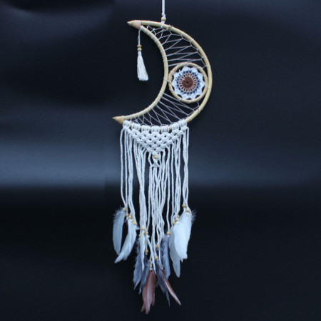 Capteur de rêves protecteur - Macramé Lune Couleurs assorties