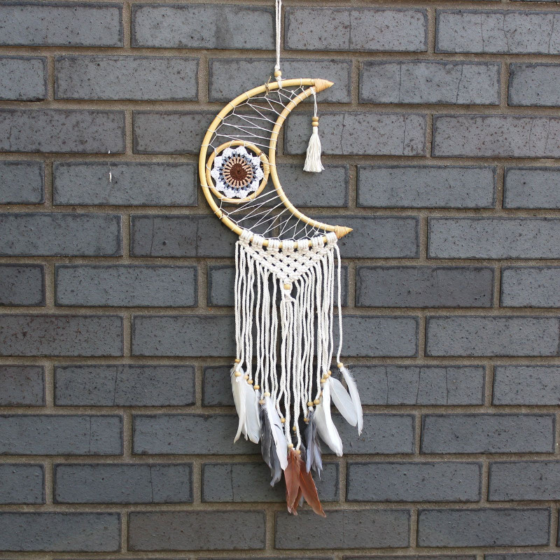 Capteur de rêves protecteur - Macramé Lune Couleurs assorties