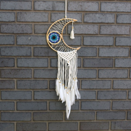 Capteur de rêves protecteur - Macramé Lune Couleurs assorties