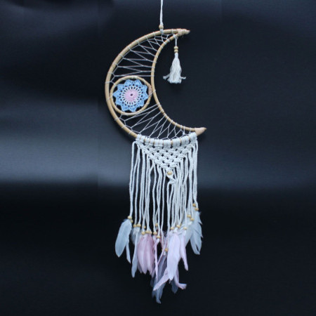 Capteur de rêves protecteur - Macramé Lune Couleurs assorties