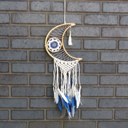 Capteur de rêves protecteur - Macramé Lune Couleurs assorties