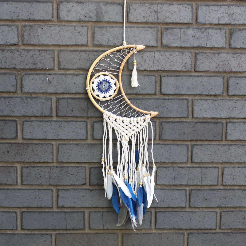 Capteur de rêves protecteur - Macramé Lune Couleurs assorties