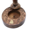 Brûleur à refoulement en bois de manguier SM - Bouddha en laiton