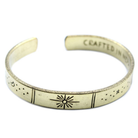 Bracelet Inspiration - Lever de soleil en laiton, Galaxie, Étoiles, Terre