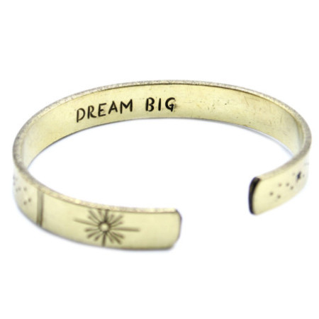 Bracelet Inspiration - Lever de soleil en laiton, Galaxie, Étoiles, Terre