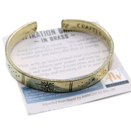 Bracelet Inspiration - Lever de soleil en laiton, Galaxie, Étoiles, Terre