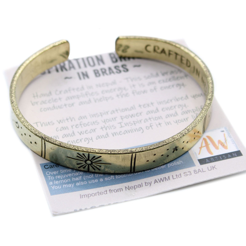 Bracelet Inspiration - Lever de soleil en laiton, Galaxie, Étoiles, Terre