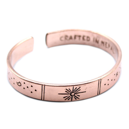Bracelet Inspiration - Lever de soleil en cuivre, Galaxie, Étoiles, Terre