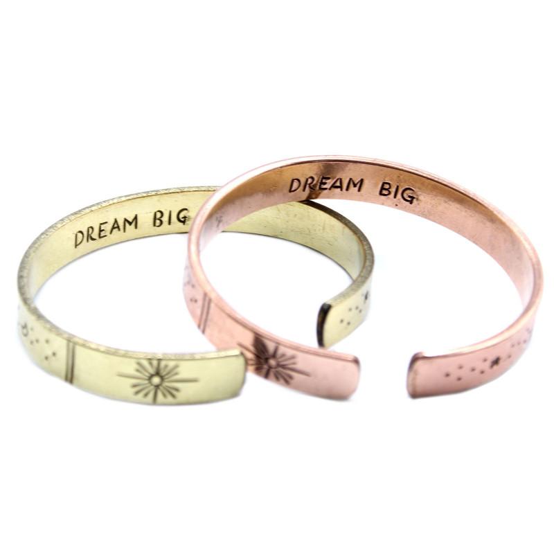 Bracelet Inspiration - Lever de soleil en cuivre, Galaxie, Étoiles, Terre