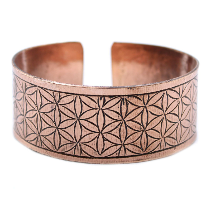 Bracelet tibétain en cuivre - Fleur de vie