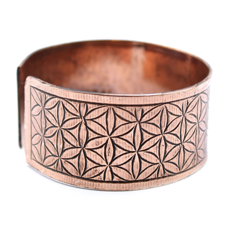 Bracelet tibétain en cuivre - Fleur de vie